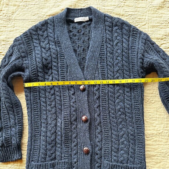 Celtic & Co. Cable Boyfriend Cardigan - Blue Medium - Picture 7 of 8